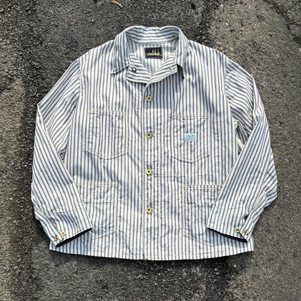 Image of Light Ticking 5 Pocket Chore Coat - Size 46