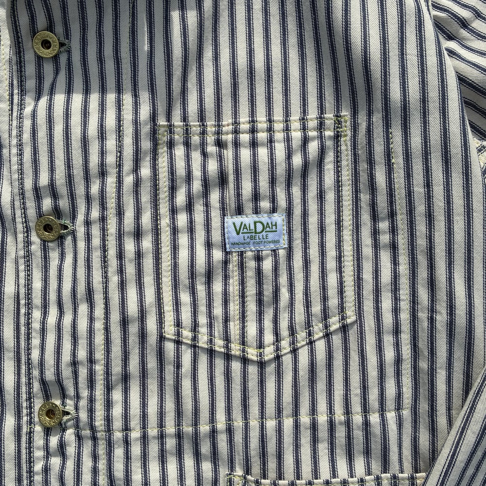 Image of Light Ticking 5 Pocket Chore Coat - Size 46