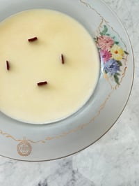 Image 3 of Sanctuary Footed Hand Painted Wooden Wick Soy Candle 