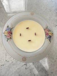 Image 1 of Sanctuary Footed Hand Painted Wooden Wick Soy Candle 