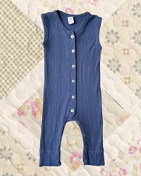 Image 1 of Kate Quinn Blue Sleeveless Romper-12-18m