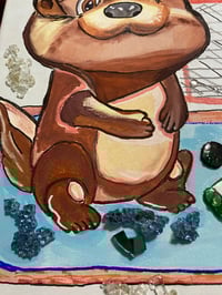 Image 3 of Otter Goaltender Hockey Mixed MEDIA painting 