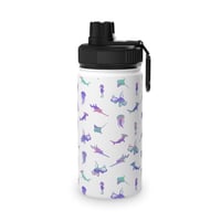 Image 4 of Ocean Creatures Stainless Steel Water Bottle — Aquatic Watercolor Octopus, Shark & Seahorse