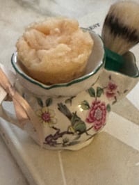 Image 4 of Ladies Old Foley Staffordshire England Chinoiserie Palo Santo Tallow Shave Soap Set 