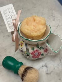 Image 8 of Ladies Old Foley Staffordshire England Chinoiserie Palo Santo Tallow Shave Soap Set 