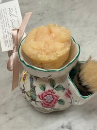 Image 9 of Ladies Old Foley Staffordshire England Chinoiserie Palo Santo Tallow Shave Soap Set 