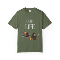 Image 1 of Camp Life T-Shirt | Camping Tent, Campfire Bear Illustration