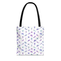 Image 1 of Watercolor Marine Life Tote Bag - Sharks, Rays & Sawfish…oh my!