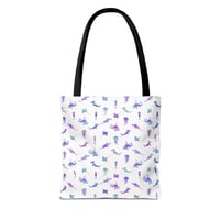 Image 2 of Watercolor Marine Life Tote Bag - Sharks, Rays & Sawfish…oh my!