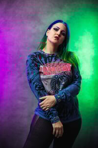 Image 6 of Small Ramones studded long sleeve tie dye tee