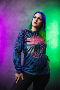 Image 1 of Small Ramones studded long sleeve tie dye tee