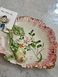 Image 3 of Italian Painted Porcelain Soap Dish with Lemon Magnolia 549 Baccarat Artisan Soap Set 