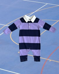 Image 1 of Primary Striped Rugby Romper-3-6m