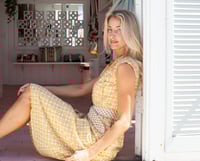 Image 3 of Short Sleeve Long Dress in Gold Star