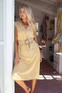 Image 2 of Short Sleeve Long Dress in Gold Star