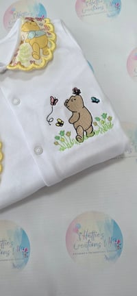 Image 4 of Personalised Baby Grow & Bib Set, Bear Baby Outfit, Handmade
