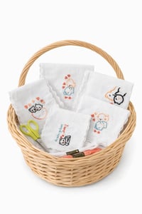 Image 2 of Couple Embroidered Handkerchiefs – Wedding Keepsake Set of 5