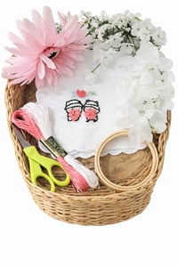 Image 1 of I Love You – Handmade Embroidered Cotton Handkerchief