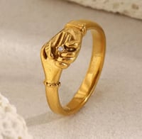 Image 1 of Gold Handshake Ring