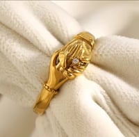 Image 2 of Gold Handshake Ring
