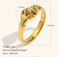 Image 3 of Gold Handshake Ring