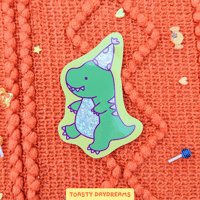 Image 1 of Holographic Party Trex Waterproof Sticker