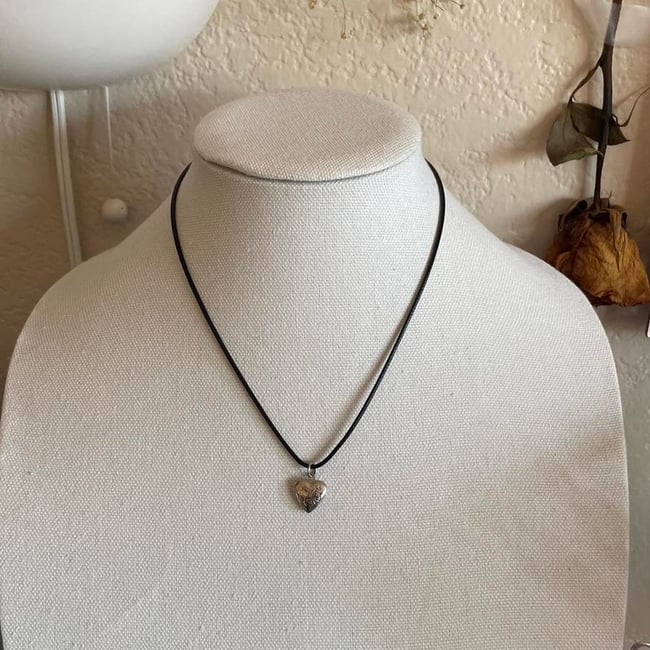 small locket black cord necklace