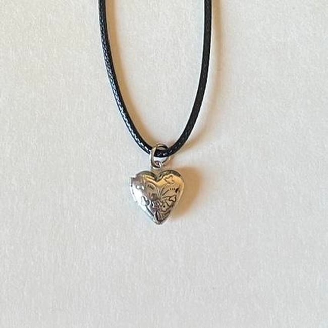 small locket black cord necklace