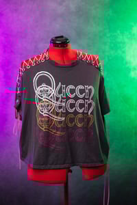 Image 1 of 2X/3X Queen Lace Up Cropped Tee