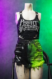 Image 1 of Size 0 White Zombie split dye denim shorts