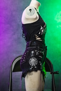 Image 5 of Size 0 White Zombie split dye denim shorts