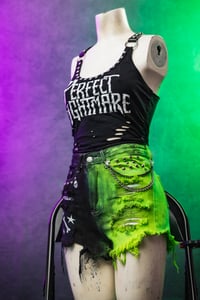 Image 3 of Size 0 White Zombie split dye denim shorts