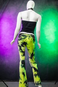 Image 3 of Size 0 Radioactive Green Low Rise Tie Dye Jeans