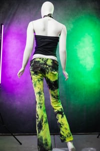 Image 3 of Size 0 Radioactive Green/Black Low Rise Tie Dye Jeans 