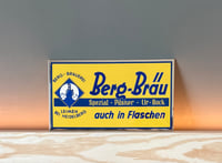 Image 1 of Vintage (1950s) West Germany (ImoGlas) Berg-Bräu Brewery Promotional Sign