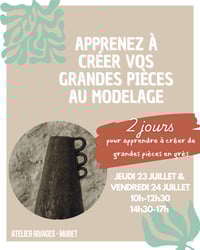 Image 2 of Stage d'été : apprenez à créer de grandes pièces en grès (2 jours)