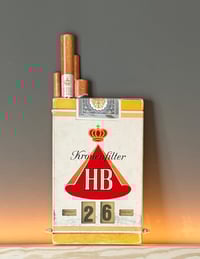 Image 1 of Vintage (1960s/70s) West Germany (Plastic) HB Kronenfilter Promotional Perpetual Calendar Sign