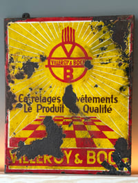 Image 2 of Vintage (1950s) West Germany (Enamel) Villeroy & Boch Advertising Sign