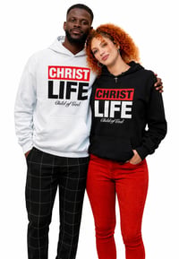 Image 4 of CHRIST LIFE > HOODIE BLACK - WHITE 