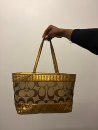 Image 1 of 2011 Coach Poppy Signature Gold Tote 