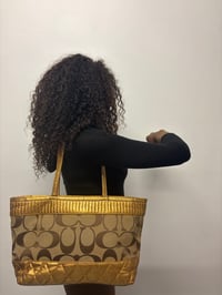 Image 3 of 2011 Coach Poppy Signature Gold Tote 