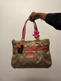 Image 1 of 2012 Coach Daisy Signature Coral Tote