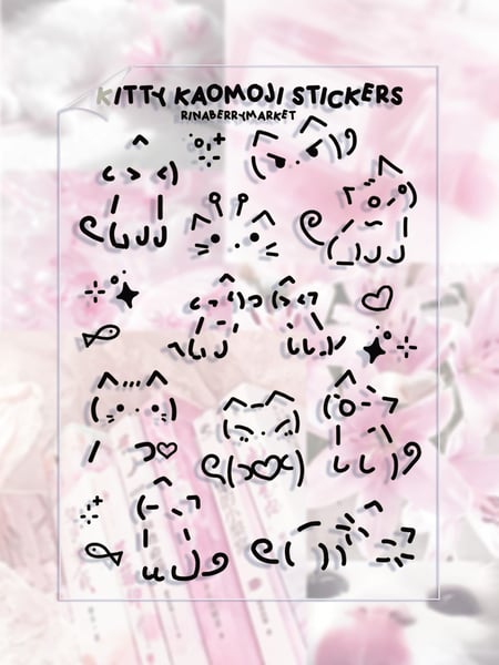 Image of kitty kaomoji transparent stickers