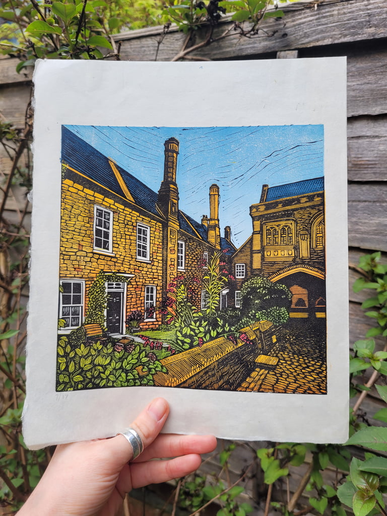 Vicars Close Colour Lino Print Image 2