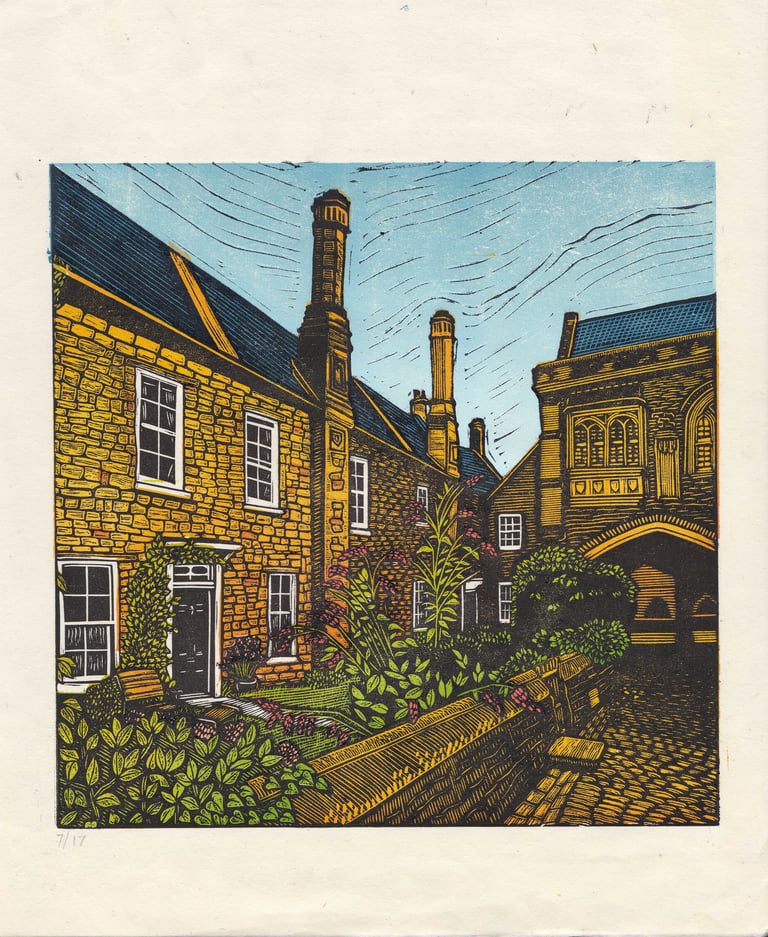 Vicars Close Colour Lino Print Image 3