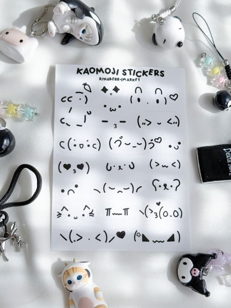 Image of kaomoji transparent stickers