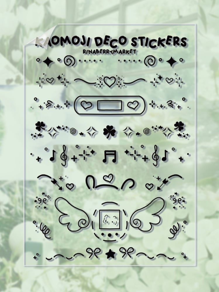 Image of kaomoji deco transparent stickers