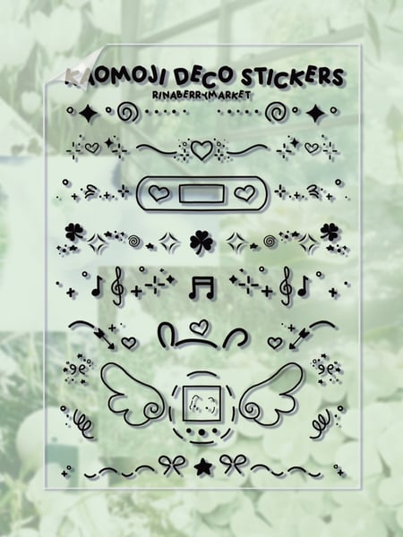 Image of kaomoji deco transparent stickers