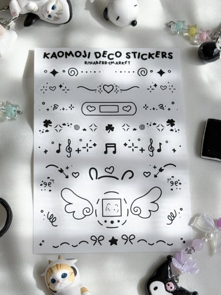 Image of kaomoji deco transparent stickers