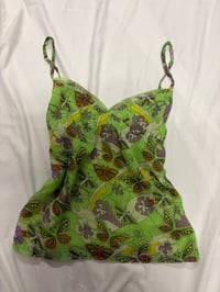 Image 1 of 2000s green butterfly sparkly summer cami